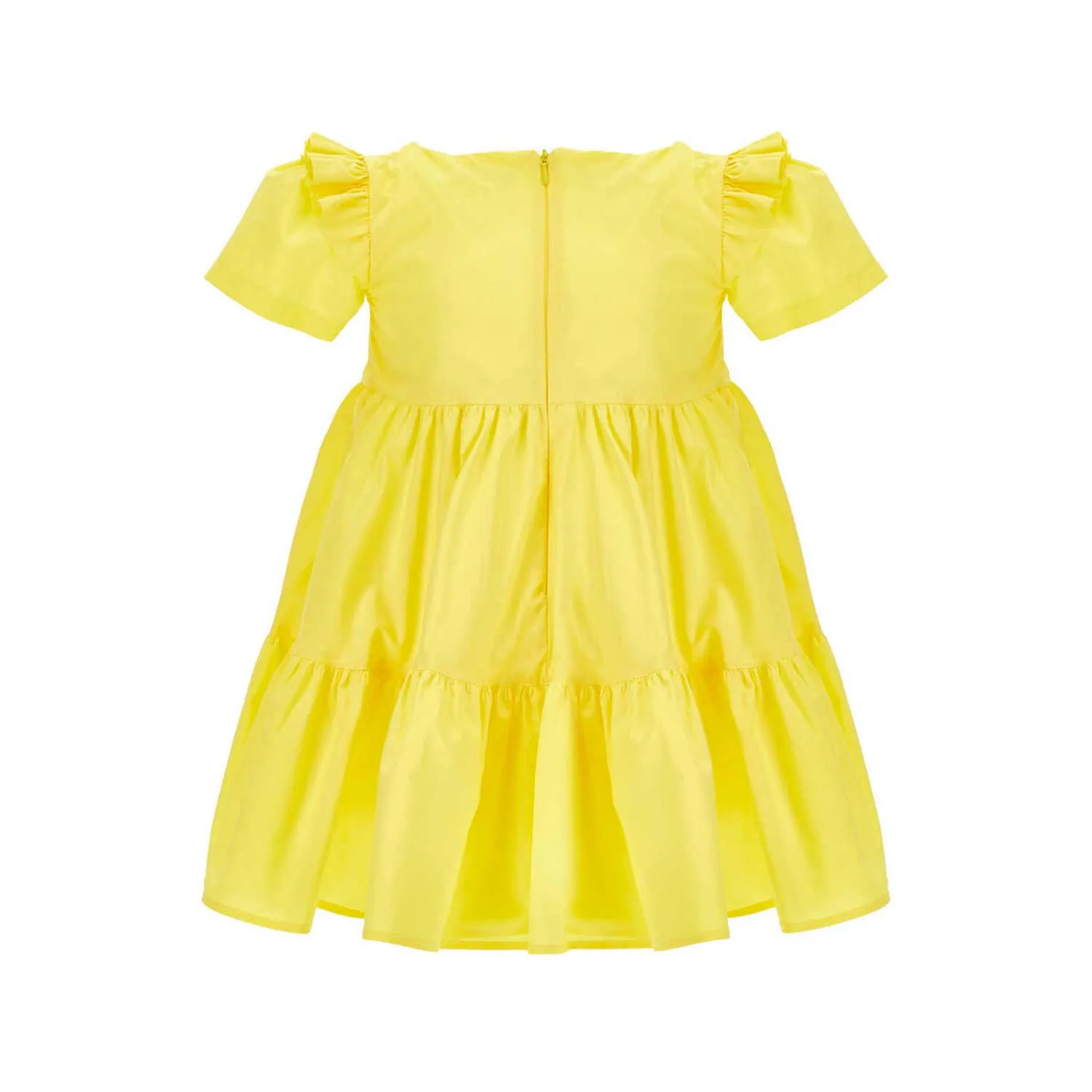 Abito Giallo Con Balze E Galette Bambina