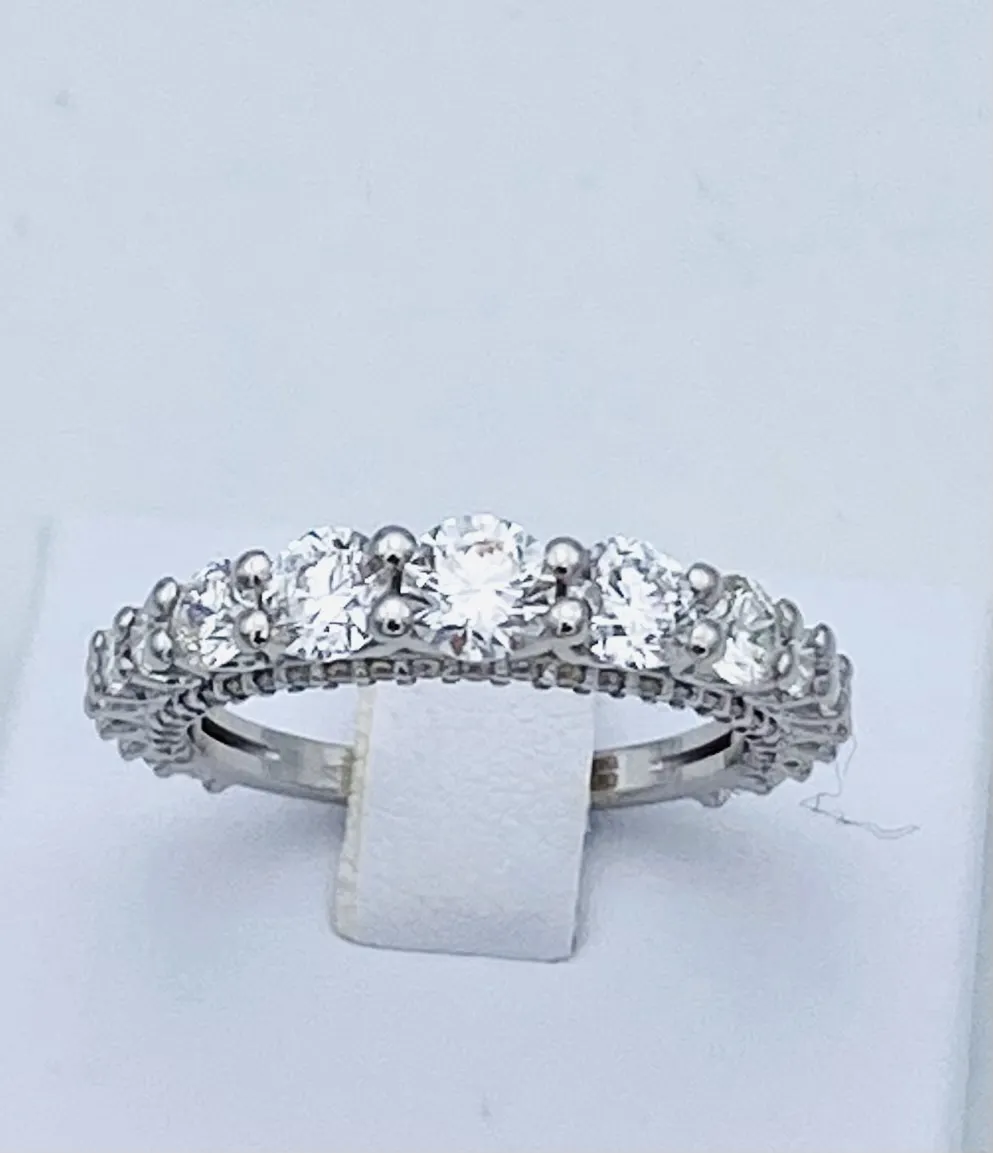 Anello veretta di diamanti oro bianco EROS 750% Art. 561A