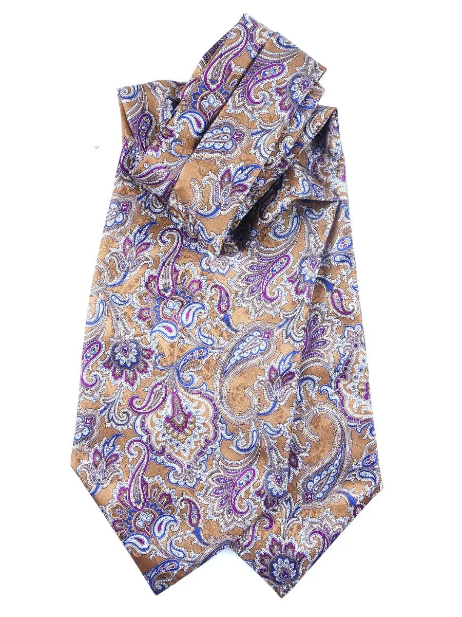 Ascot MARRONE in pura seta stampata ADAMES 
