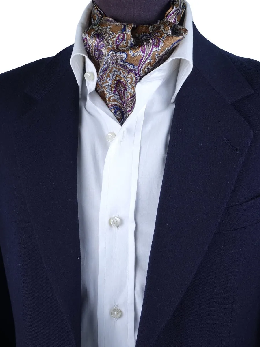Ascot MARRONE in pura seta stampata ADAMES 