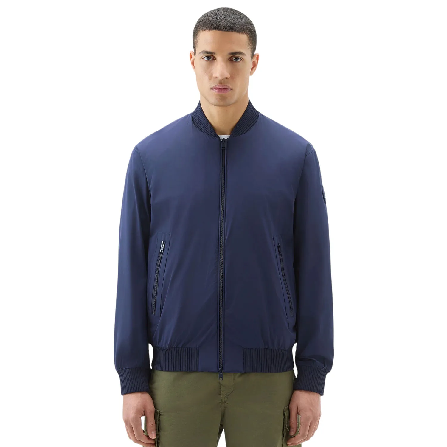 Bomber in nylon elasticizzato con finitura opaca