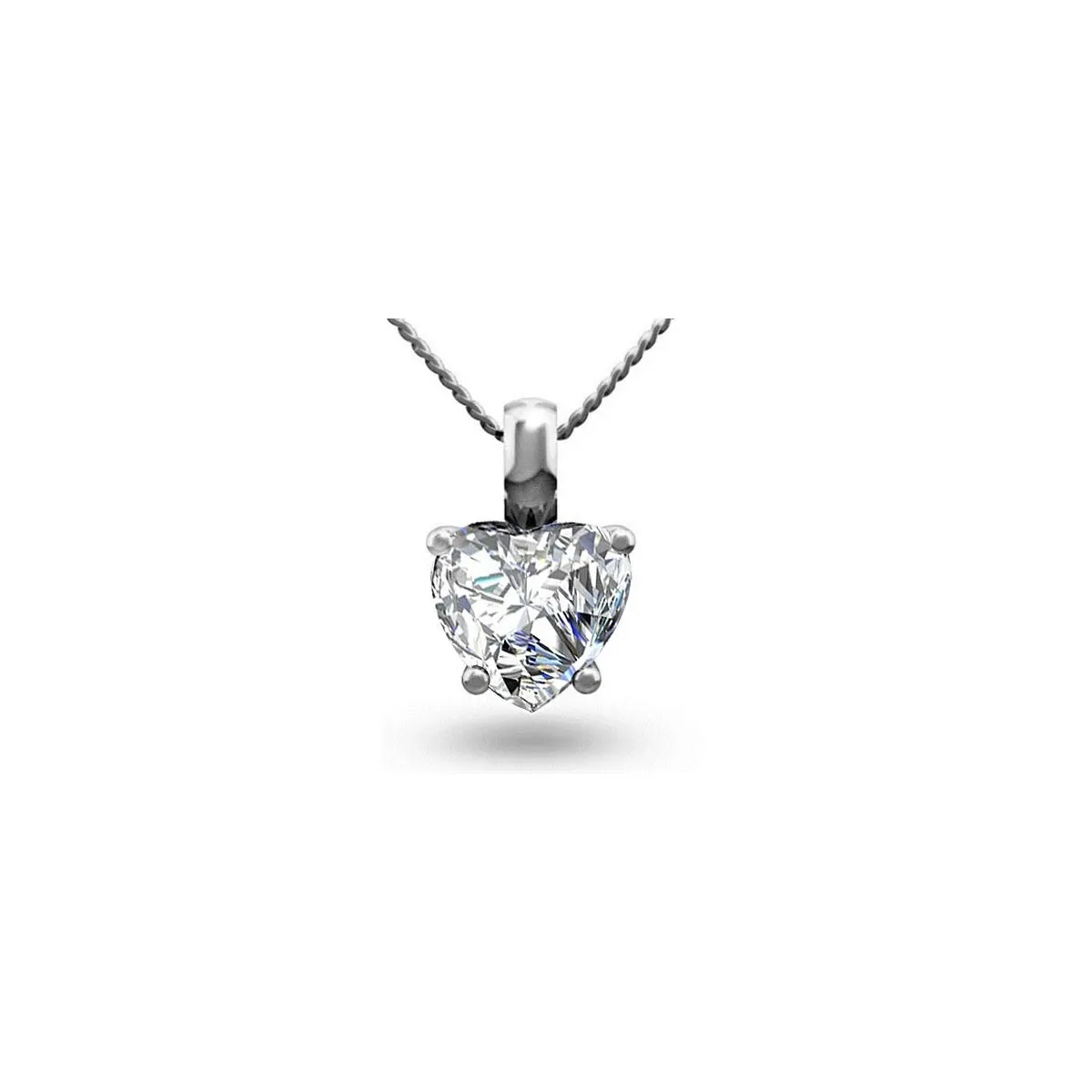 Ciondolo a Cuore in oro bianco 18k diamante 1 carato SG37013