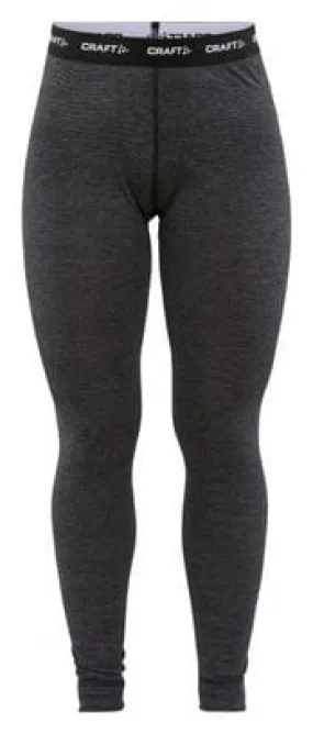 Collant lunghi artigianali in lana merino nero donna