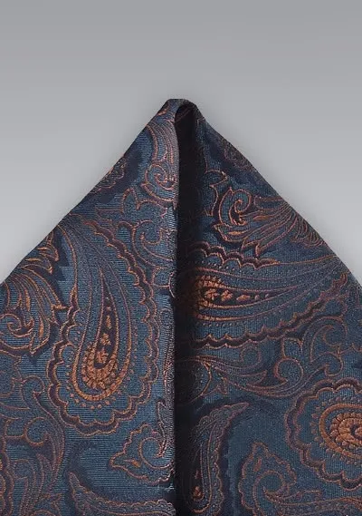 Fazzoletto da taschino paisley marrone