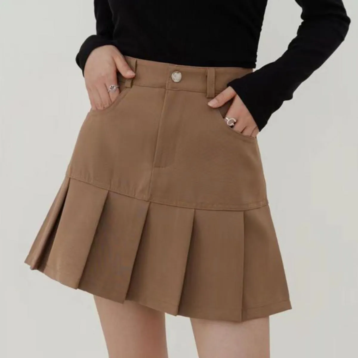 Gonne Donna Pieghettate Tutte le partite Stile preppy di base Moda Tenera Casual Classico Sudore Semplice Pura estate Design Chi