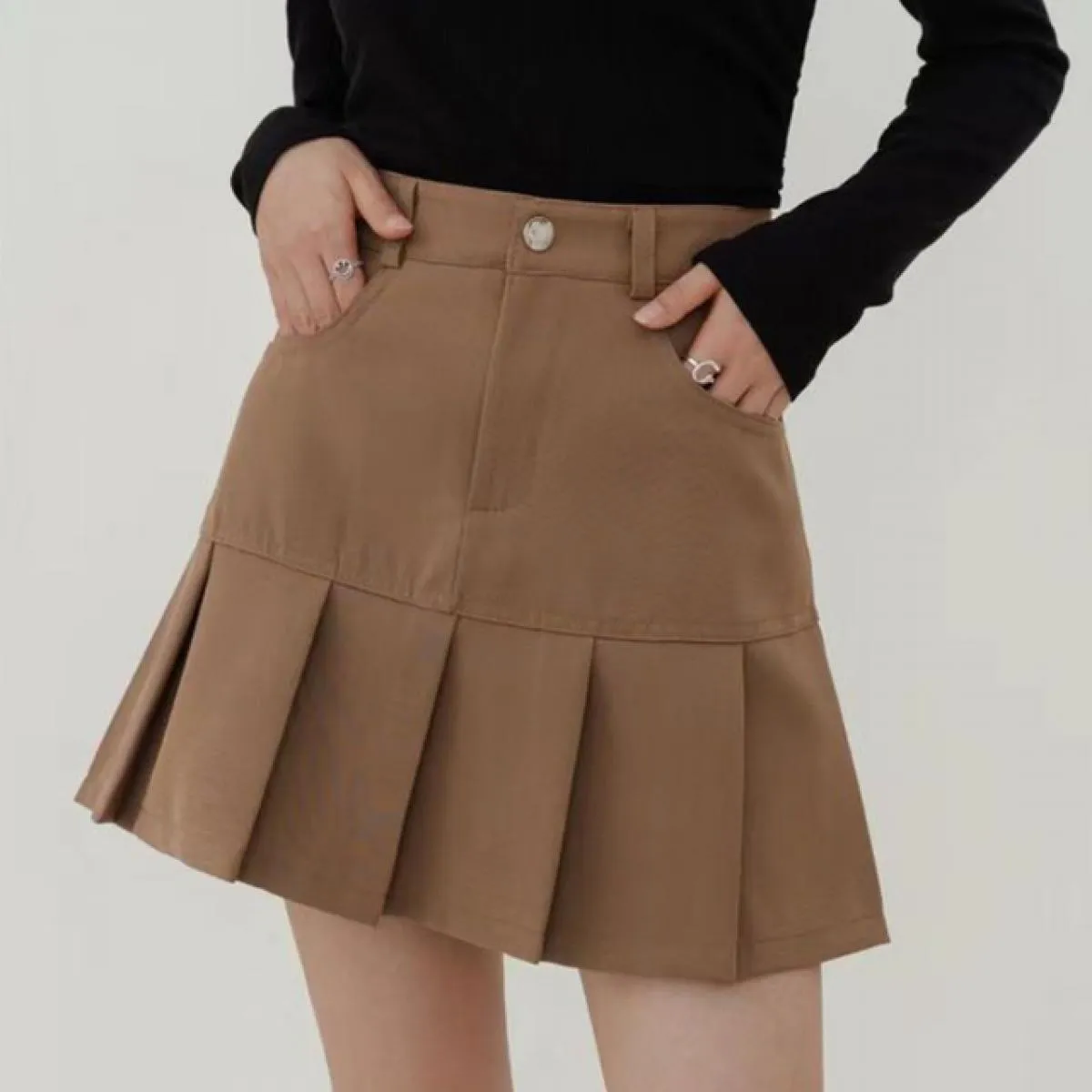 Gonne Donna Pieghettate Tutte le partite Stile preppy di base Moda Tenera Casual Classico Sudore Semplice Pura estate Design Chi