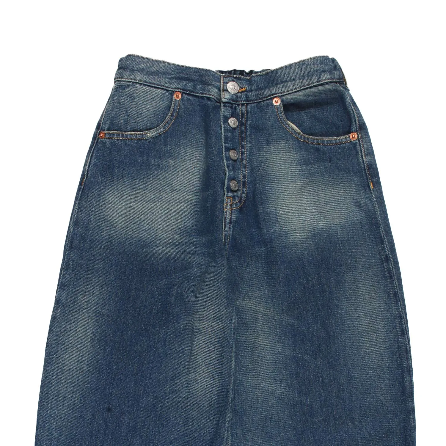 Jeans Wide Leg Mm6 Blu Medio Bambina E Ragazza
