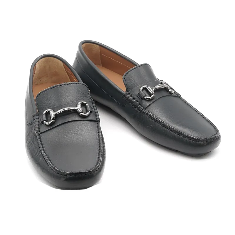 mocassini uomo nero con fibia