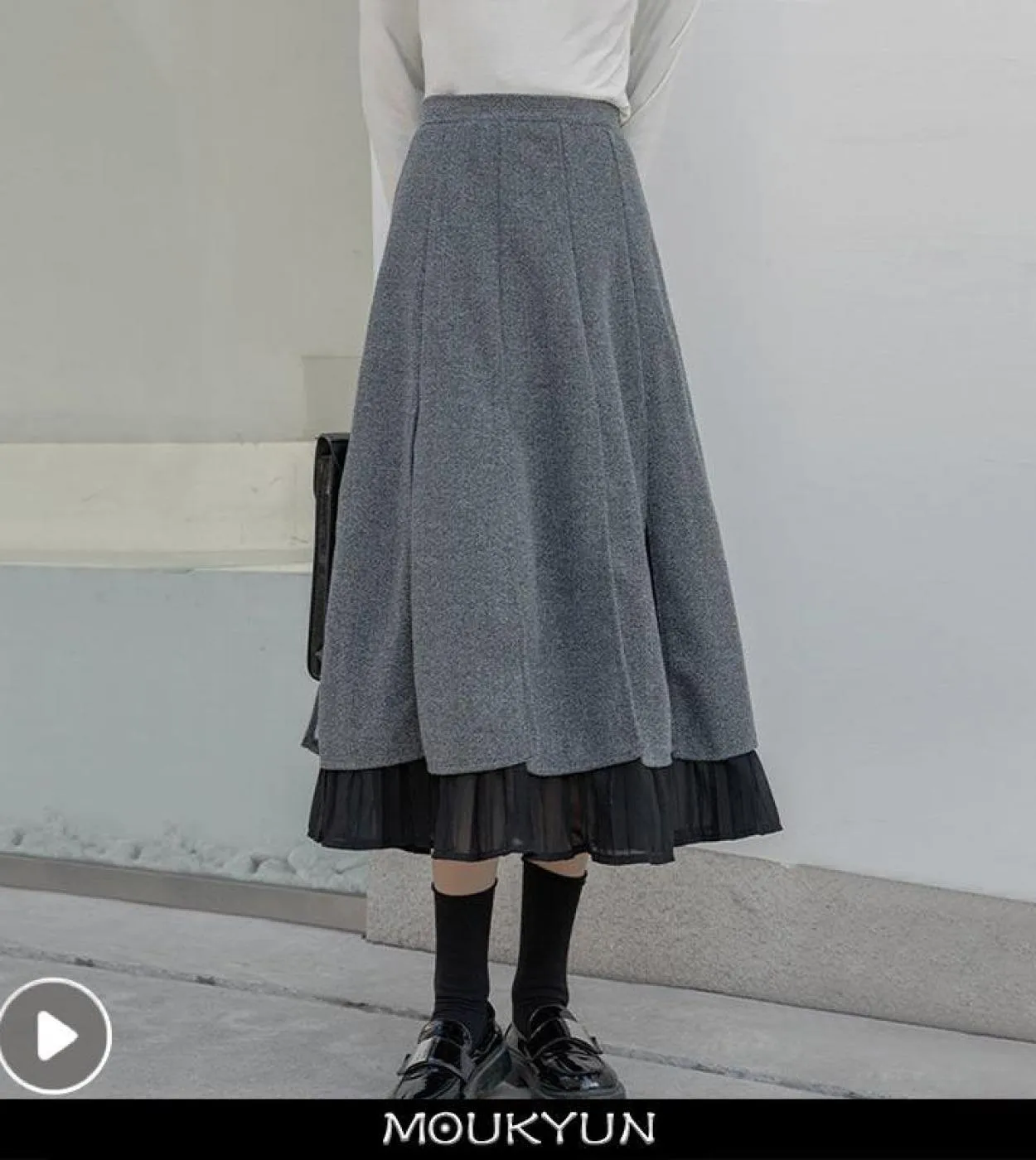 Moukyun Gotico Sottile Gonna Donna Vita Alta Harajuku Midi Gonne Lunghe Donna Casual Patchwork High Street Gonne Faldas