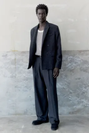 Pantaloni in misto lana con pinces e piega
