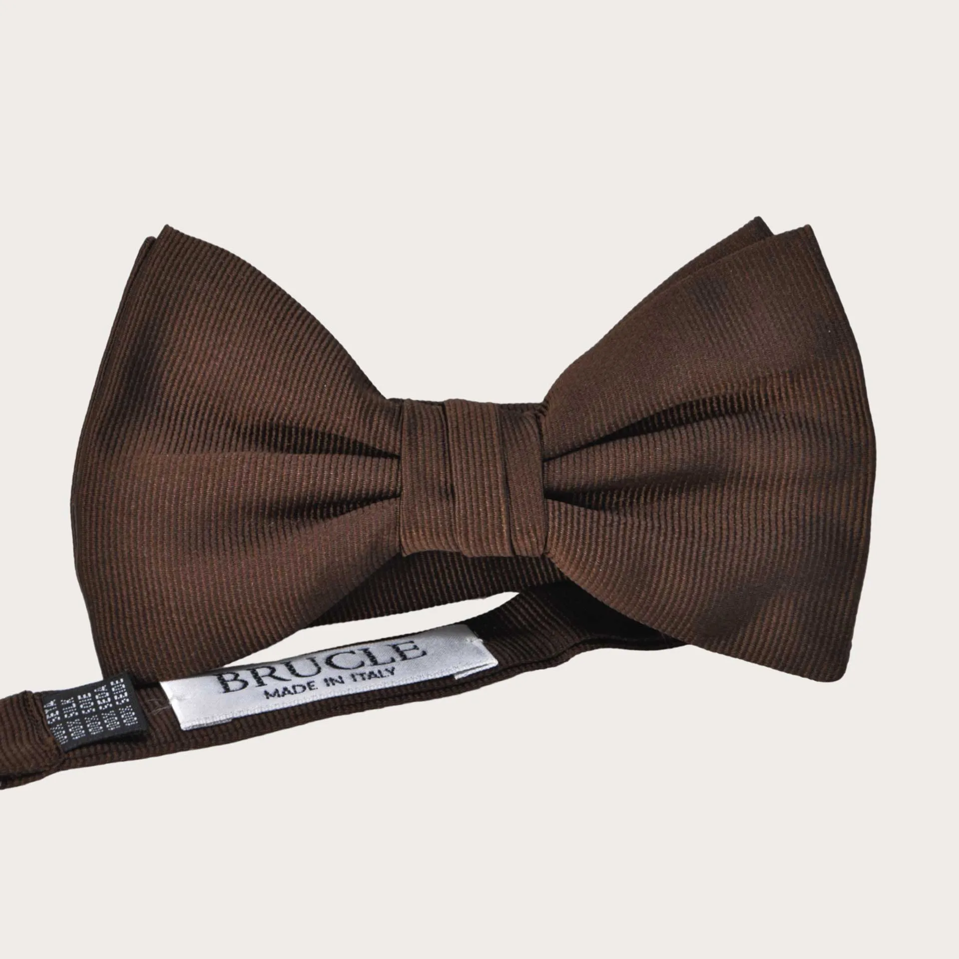 Papillon marrone in seta jacquard pre annodato
