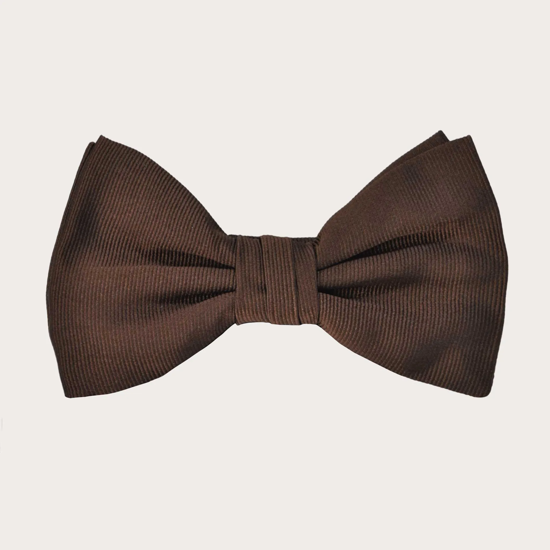 Papillon marrone in seta jacquard pre annodato