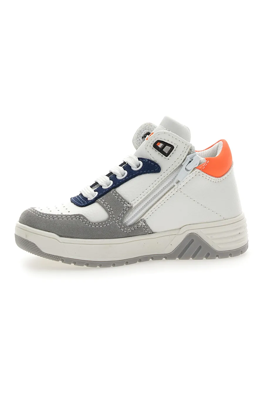 Sneakers casual alta Asso 13142 Bianca blu arancione