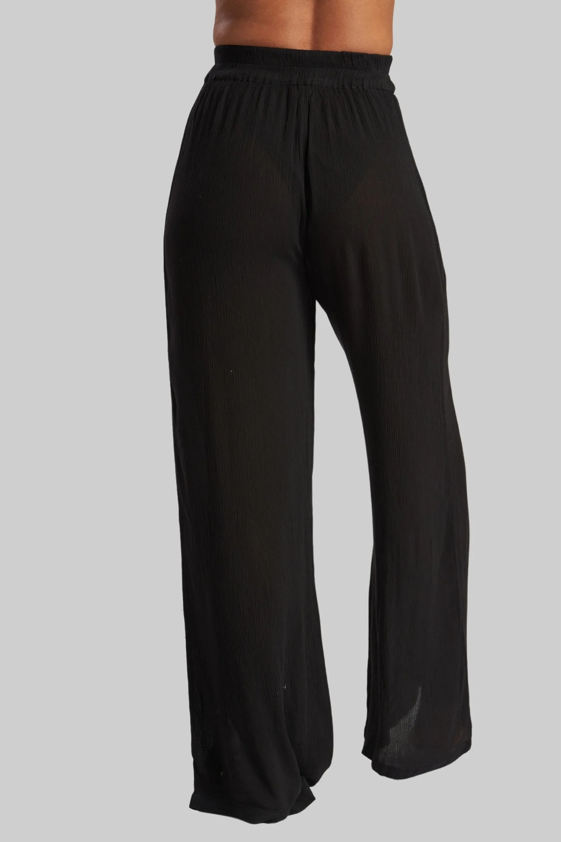 South Beach - Kaki stropicciato con Pantaloni fondo ampio