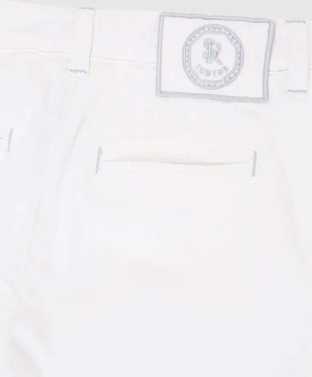 Stefano Ricci Pantaloni in velluto a coste bianchi per bambini Y1T0G90T00CT900