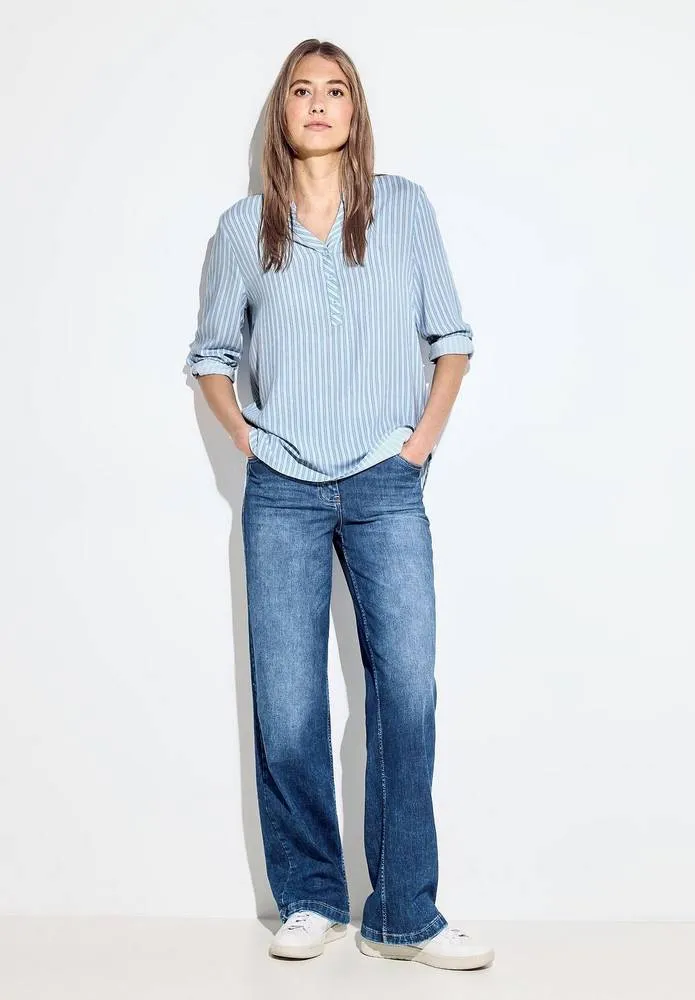 Stripe Print Blouse - Camicia a Righe Manica 3/4