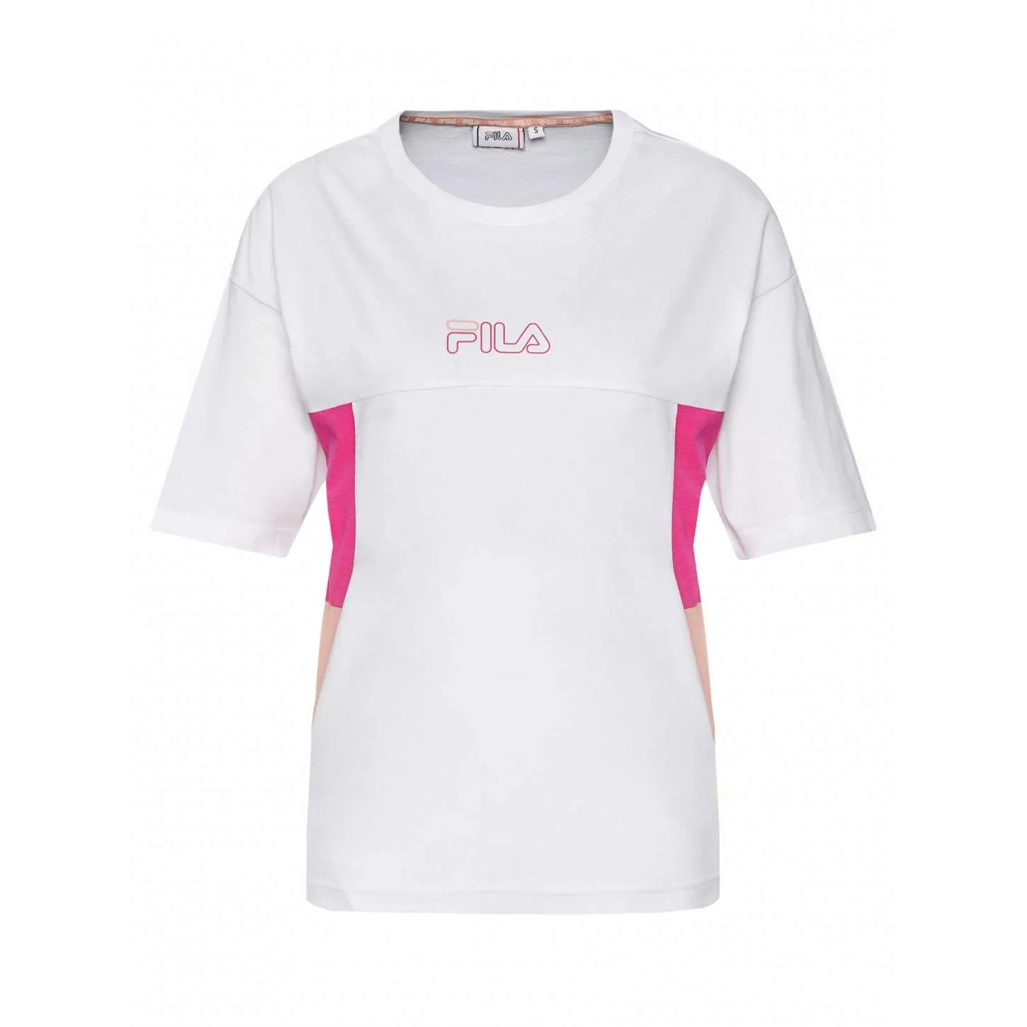 T shirt Fila Jaelle Blocked Tee 683293 Donna Bianco