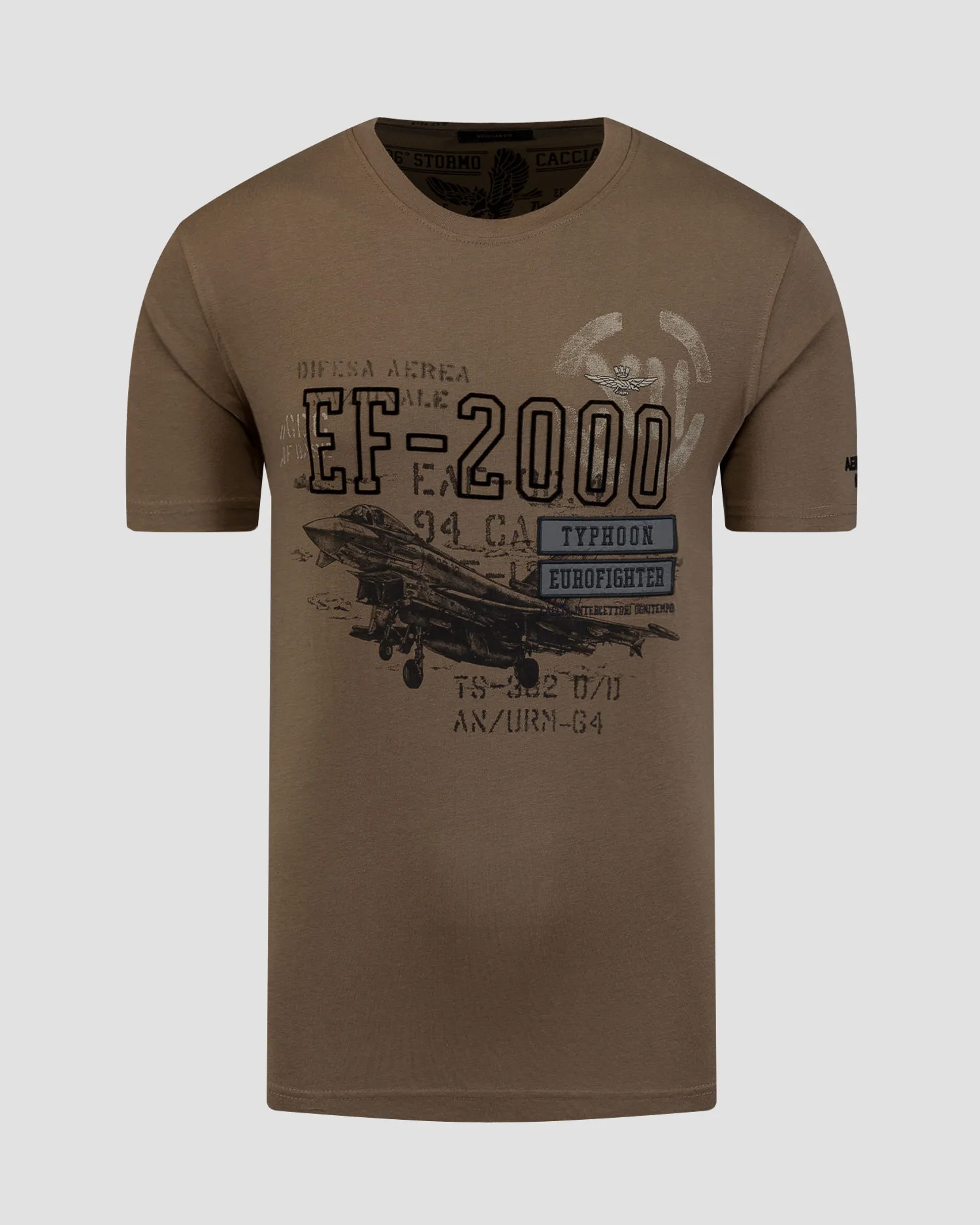 T-shirt marrone da uomo Aeronautica Militare 242TS2325J641-57568