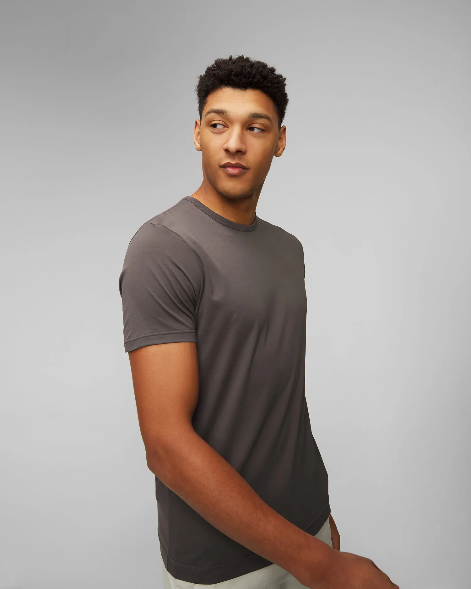 T-shirt marrone da uomo Sunspel mtsh0001-gyab